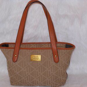 RALPH LAUREN MULTI-COLOR CANVAS PRINT SIGNATURE SHOULDER BAG